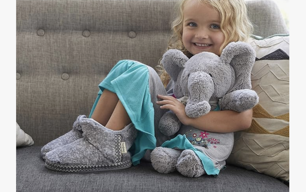 Dearfoams Furry Booties, best kids' slippers